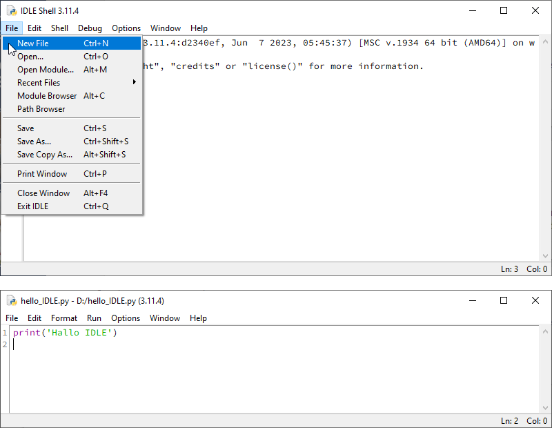 IDLE editor